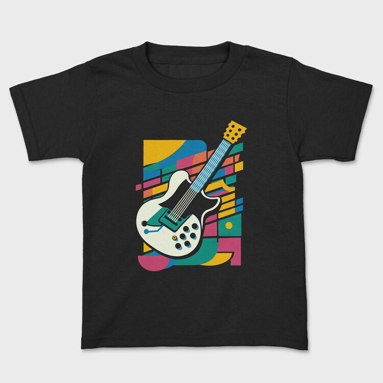 Vibrant Electric Guitar Colorful, Tricou Copii