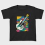 Vibrant Electric Guitar Colorful, Tricou Copii