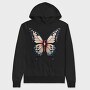 Vibrant Traditional Butterfly, Hanorac Oversize Barbati (Unisex)