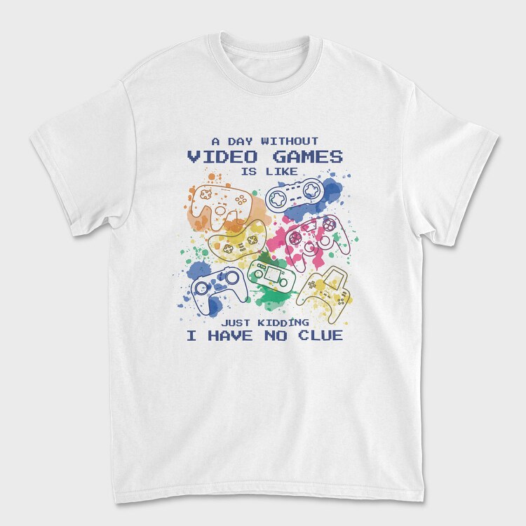 Video Games Quote Watercolor, Tricou Barbati (Unisex)