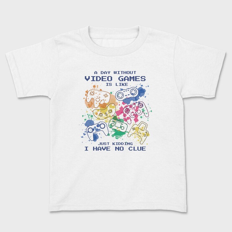 Video Games Quote Watercolor, Tricou Copii