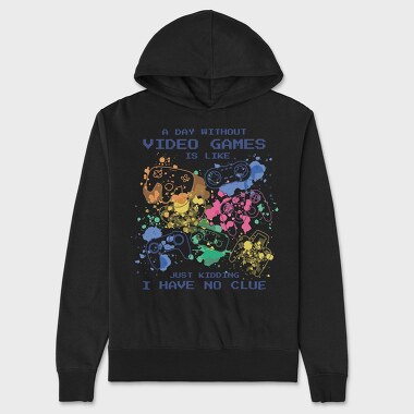 Video Games Quote Watercolor, Hanorac Oversize Barbati (Unisex)