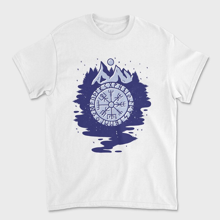Viking Compass Symbol Mountain, Tricou Barbati (Unisex)