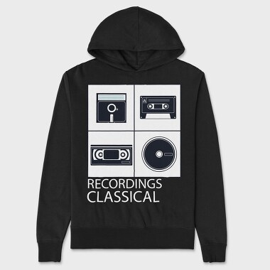 Vintage Audio Cassette Classical, Hanorac Oversize Barbati (Unisex)