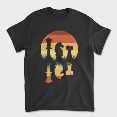 Vintage Chess Pieces, Tricou Barbati (Unisex)