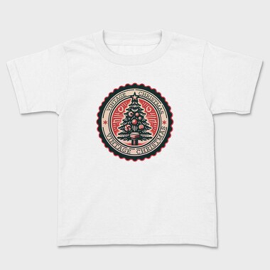 Vintage Christmas Tree Emblem, Tricou Copii