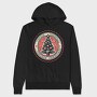 Vintage Christmas Tree Emblem, Hanorac Oversize Barbati (Unisex)