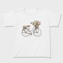 Vintage Floral Bicycle, Tricou Copii