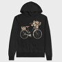 Vintage Floral Bicycle, Hanorac Oversize Barbati (Unisex)