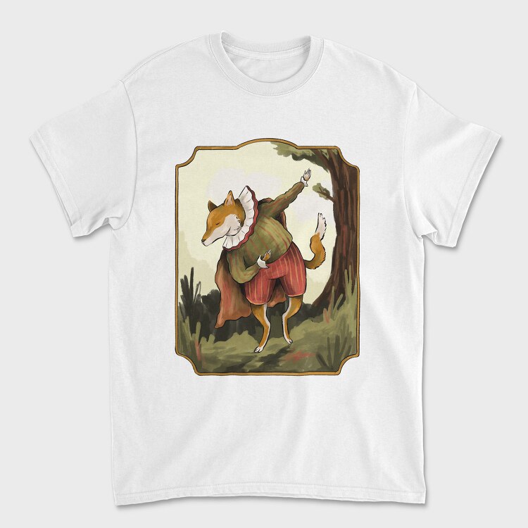 Vintage Fox Coat Illustrations, Tricou Barbati (Unisex)