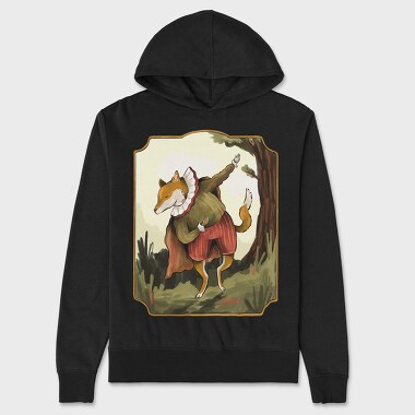 Vintage Fox Coat Illustrations, Hanorac Oversize Barbati (Unisex)