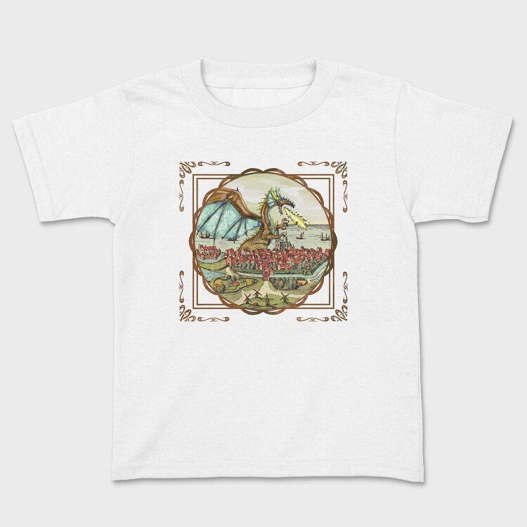 Vintage Painting Dragon Tote, Tricou Copii