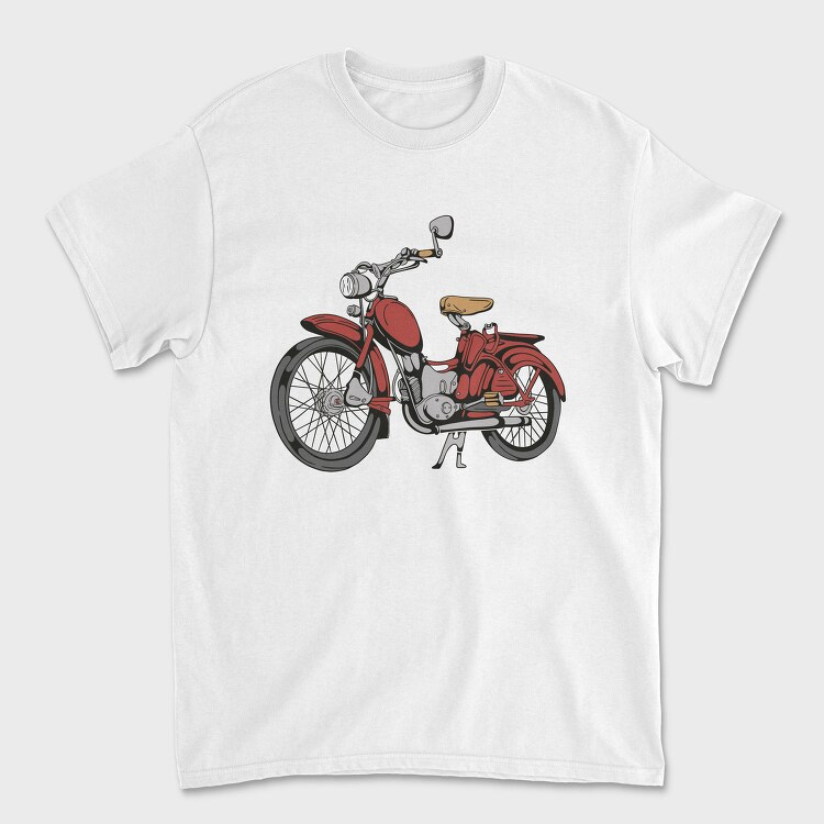 Vintage Red Motorcycle, Tricou Barbati (Unisex)