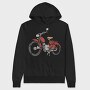 Vintage Red Motorcycle, Hanorac Oversize Barbati (Unisex)