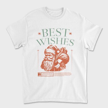 Vintage Santa Best Wishes Grunge, Tricou Barbati (Unisex)