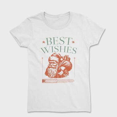 Vintage Santa Best Wishes Grunge, Tricou Femei