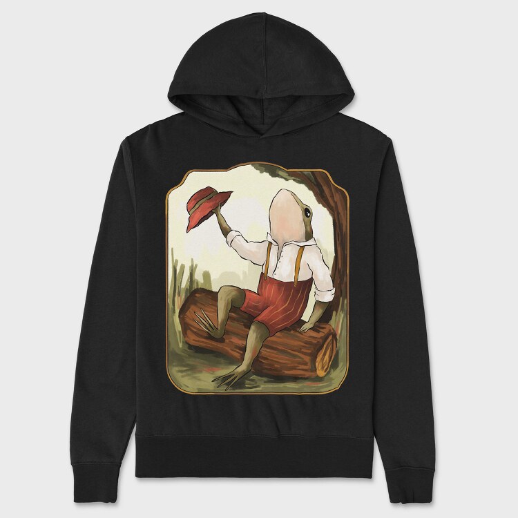 Vintage Toad Hat Illustrations 08, Hanorac Oversize Barbati (Unisex)