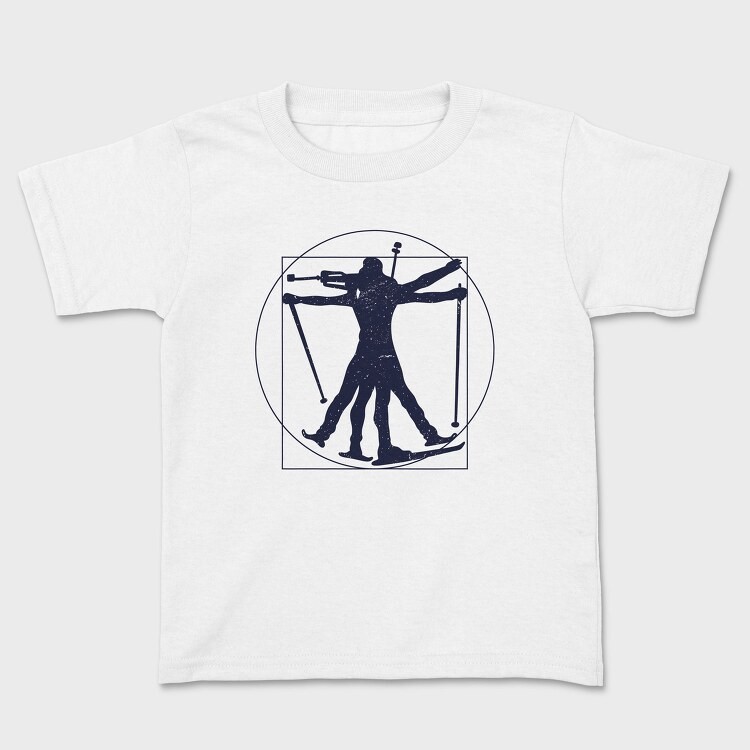 Vitruvian Biathlete Silhouette, Tricou Copii