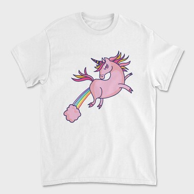 Pink Unicorn Flying 002, Tricou Barbati (Unisex)