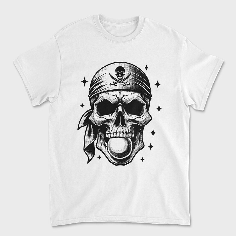 Pirate Skull Blowing Bubblegum, Tricou Barbati (Unisex)