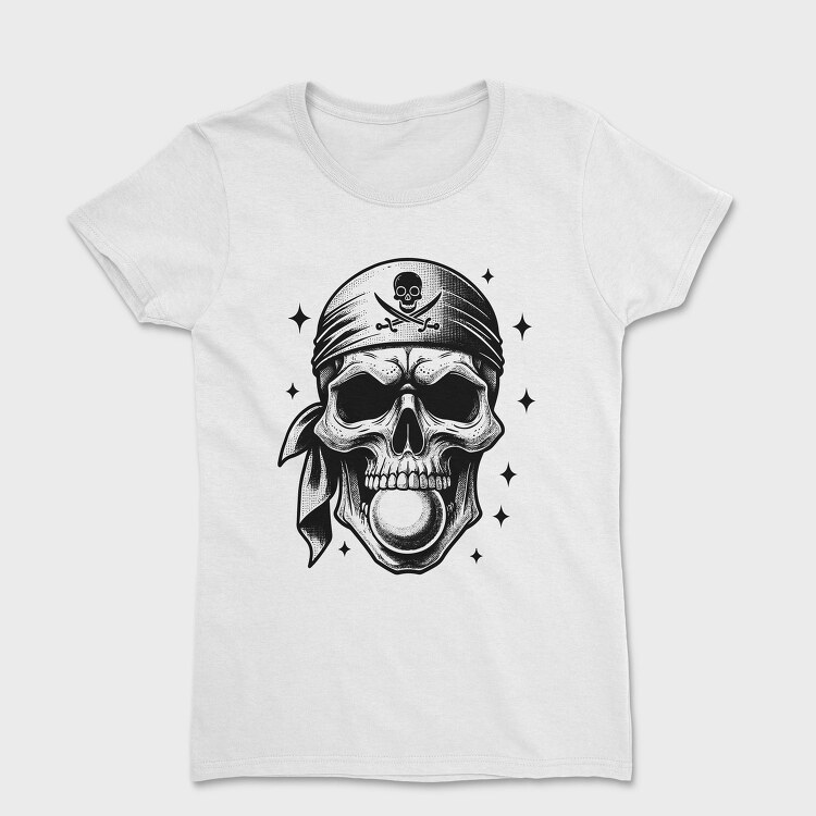 Pirate Skull Blowing Bubblegum, Tricou Femei