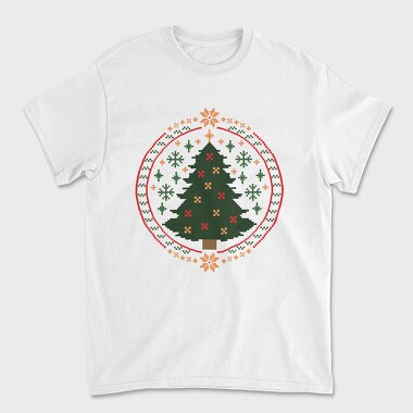 Pixelated Xmas Tree Ugly, Tricou Barbati (Unisex)