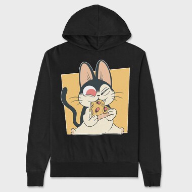 Pizza Kitten Cat, Hanorac Oversize Barbati (Unisex)