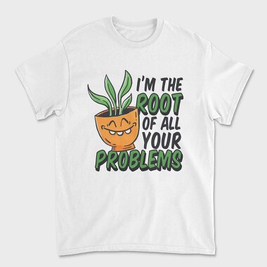 Plant Pun Throw Pillow Root Problems, Tricou Barbati (Unisex)