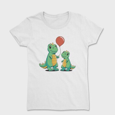 Playful Dinosaur Dinos Balloon Onesie, Tricou Femei