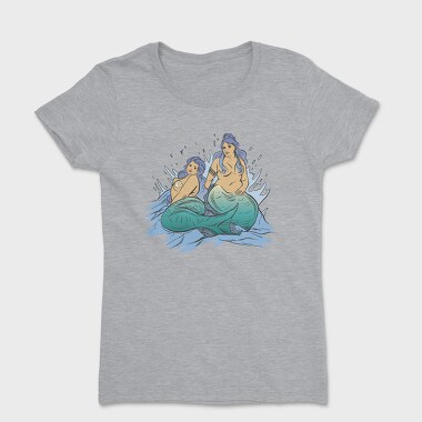 Plus Sized Mythological Two Mermaids, Tricou Femei