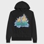 Plus Sized Mythological Two Mermaids, Hanorac Oversize Barbati (Unisex)