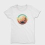 Pluto Retro Sunset Planet, Tricou Femei