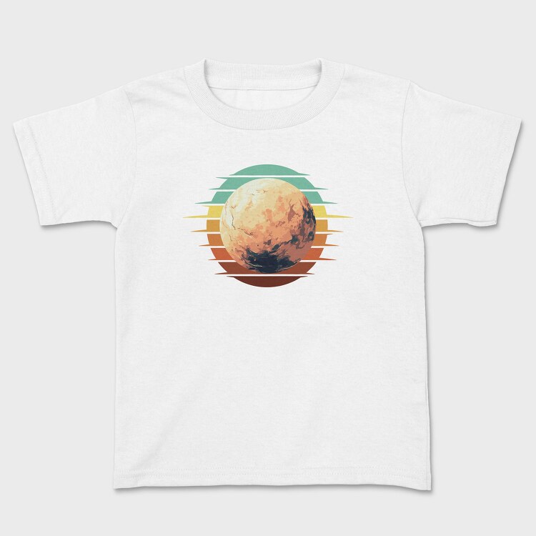 Pluto Retro Sunset Planet, Tricou Copii