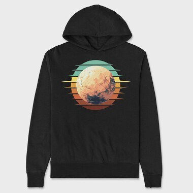Pluto Retro Sunset Planet, Hanorac Oversize Barbati (Unisex)