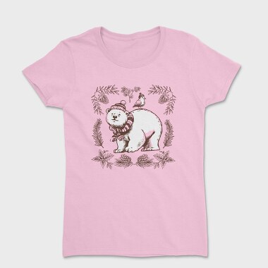 Polar Bear Animal Winter Throw Pillow, Tricou Femei