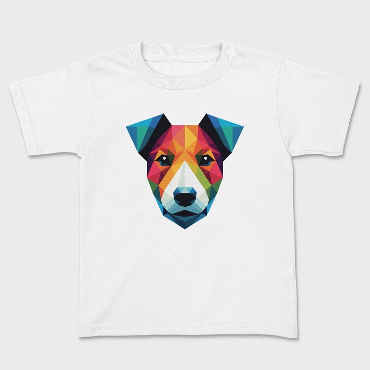 Polygonal Jack Russell Dog 2, Tricou Copii