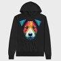 Polygonal Jack Russell Dog 2, Hanorac Oversize Barbati (Unisex)