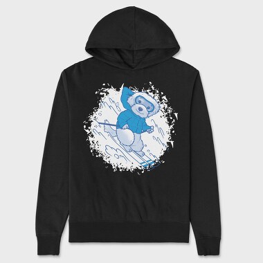 Poodle Dog Animal Cute Skiing, Hanorac Oversize Barbati (Unisex)