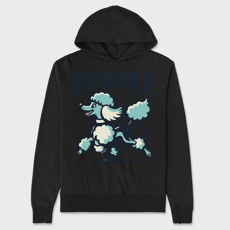 Poodle Mom, Hanorac Oversize Barbati (Unisex)