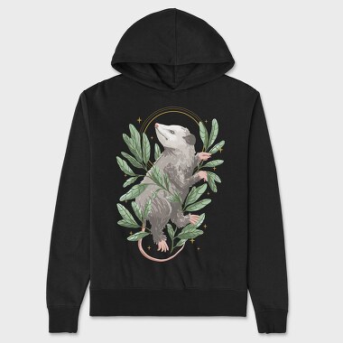 Possum Animal With Mystical Leaves, Hanorac Oversize Barbati (Unisex)