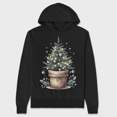 Potted Christmas Tree Tote, Hanorac Oversize Barbati (Unisex)