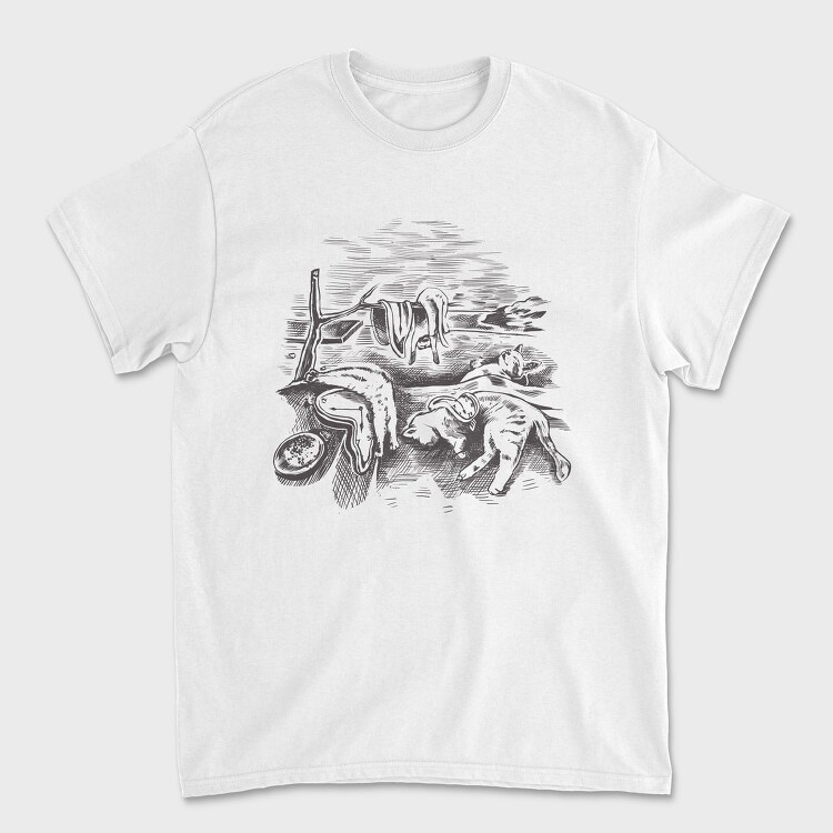 Watch And Cats Painting Parody, Tricou Barbati (Unisex)