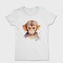 Watercolor Baby Monkey Mug, Tricou Femei