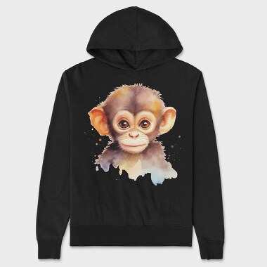 Watercolor Baby Monkey Mug, Hanorac Oversize Barbati (Unisex)