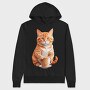 Watercolor Cat And Coffee, Hanorac Oversize Barbati (Unisex)