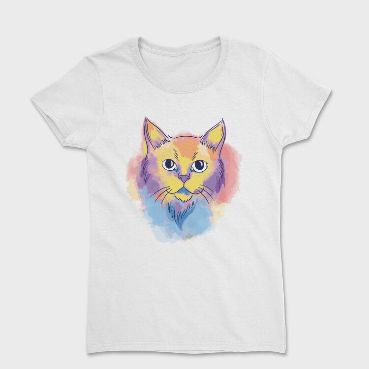 Watercolor Cat, Tricou Femei