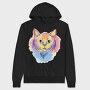 Watercolor Cat, Hanorac Oversize Barbati (Unisex)