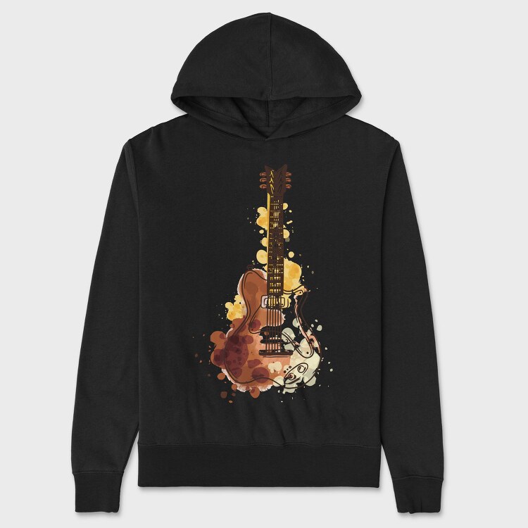 Watercolor Guitar, Hanorac Oversize Barbati (Unisex)
