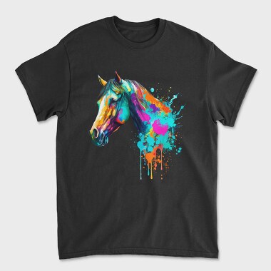 Watercolor Horse Head Drip, Tricou Barbati (Unisex)