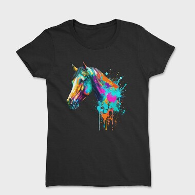 Watercolor Horse Head Drip, Tricou Femei